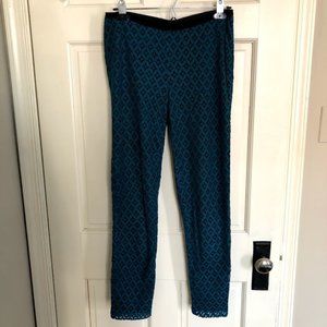 Kensie Geometric Lace Skinny Pant - Aqua